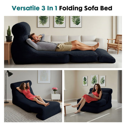 Folding Sofa Bed, Convertible Comfy Sleeper Chair With Back Support,