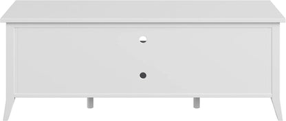 55 Inch TV Stand White With Storage Shelves And Cubbies