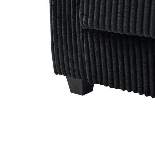 Modern 4-Seater Corduroy Sofa Couch with USB Ports, Hidden Storage and