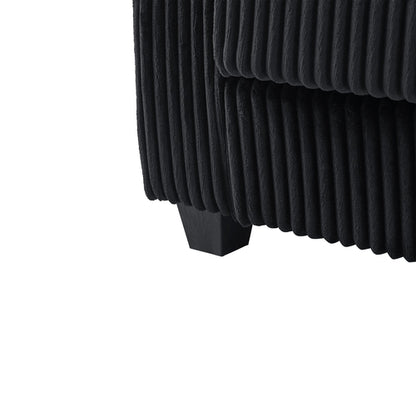 Modern 4-Seater Corduroy Sofa Couch with USB Ports, Hidden Storage and