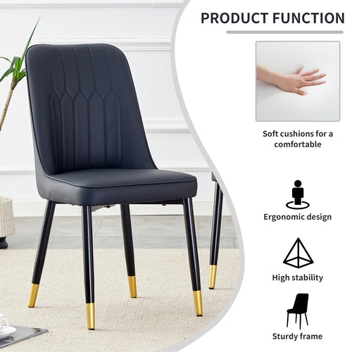 Modern Dining Chairs Set of 4 – PU Leather Upholstered Chairs with