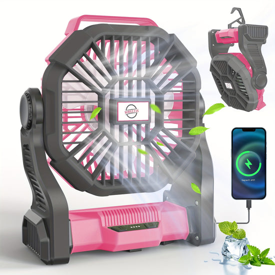 Charginglightingfan Three In One Electric Fan Camping Fan Battery Powered Fan with LED Lantern Portable Camping Fan Suitable for Tents Timer And Rotating Charging Fan Battery Suitable for Barbecue Or Travel Operation Fan