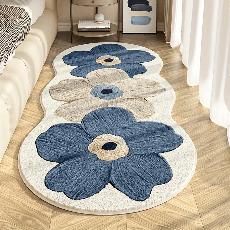 1000G Sheep Carpet  Transparent Flower Pastoral with Sheep Soft Fluffy Bedside NonSlip PVC Backing Irregular Shape Suitable for  Room Corridor  Machine Washable Cozy Mat