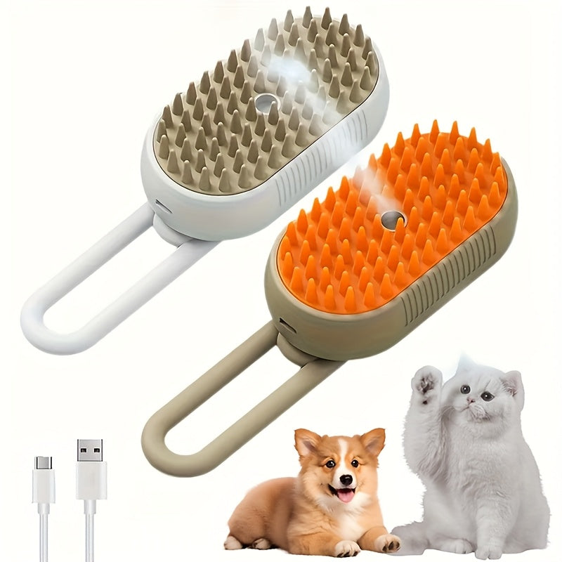 3In1 SelfCleaning Pet Grooming Brush with Steam Spray for Cats Dogs Shedding Control 2026 New Model