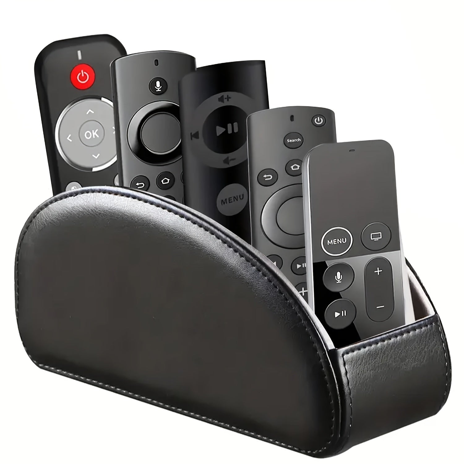 Remote Control Holder with 5 Compartments Versatile Desktop Storage BoxRemote Control OrganizerBedside Table Remote CaddyHome Storage Container for TV Controllers Home Appliance Controllers Pens Eyeglasses Office Stationery