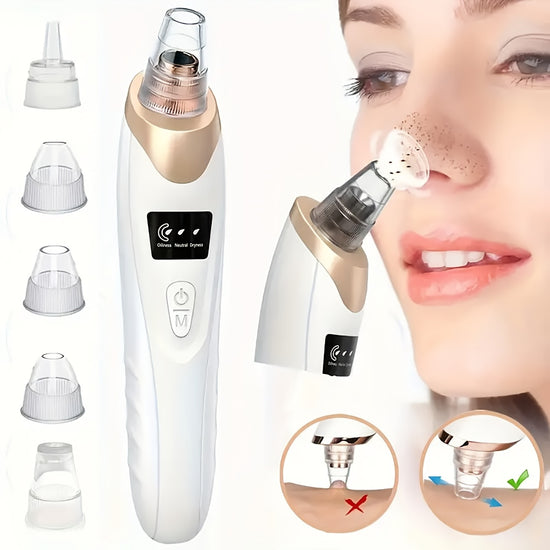 Facial Cleansing Device  5Prong USB Rechargeable Electric Tool With Interchangeable Heads Battery Fast Charging Portable Skincare Gadget Sleek Handle Design Versatile Skincare Tool