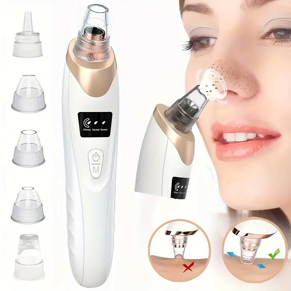Facial Cleansing Device  5Prong USB Rechargeable Electric Tool With Interchangeable Heads Battery Fast Charging Portable Skincare Gadget Sleek Handle Design Versatile Skincare Tool