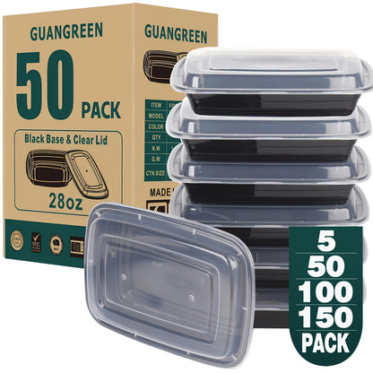 28oz Rectangular Disposable Food Containers with Lids Microwave Safe Meal Prep BoxesAvailable In 550100150 Packs
