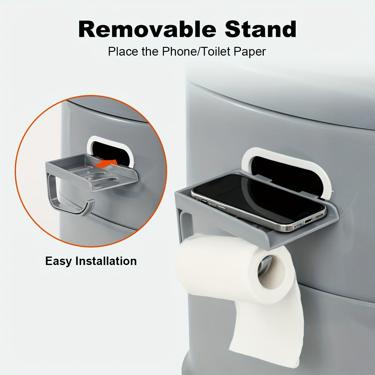 Extra Large Portable Toilet for Adults Indoor Outdoor Commode WDetachable Inner Bucket  Removable Paper Holder Lightweight  Compact for Camping Boat Van Emergency Use