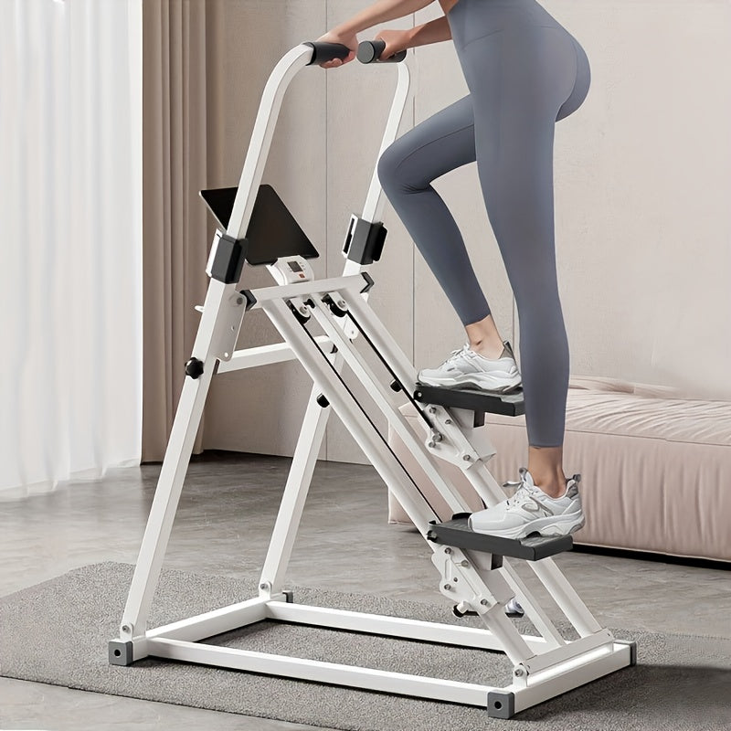 The Vertical Climbing Machine with Elastic Resistance System Is Easy to Assemble And Is A Foldable Exercise Equipment It Combines Aerobic And Strength Training And Provides Fullbody Exercise Fullbody Workout Home Fitness Equipment Portable Workout