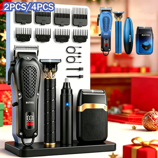 2pcs4pcs Mens Cordless Hair Clipper Kits  USB Charging Electric Hairdresser Household Car Travel Use Halloween Christmas Gifts Birthday Gifts Perfect for Men Husbands Or Boyfriends Barber Kits Barber Tools