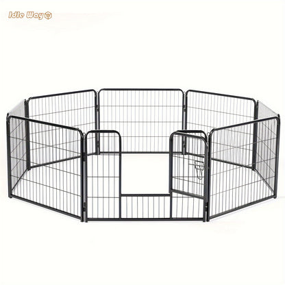 816 Panels DIY Indoor DogPuppy Playpen Metal Dog Kennel with Door for LargeMediumSmall Dogs Fits Various Pet Stressfree and Safe Play Easy to Move  Assemble Indoor  Outdoor Use