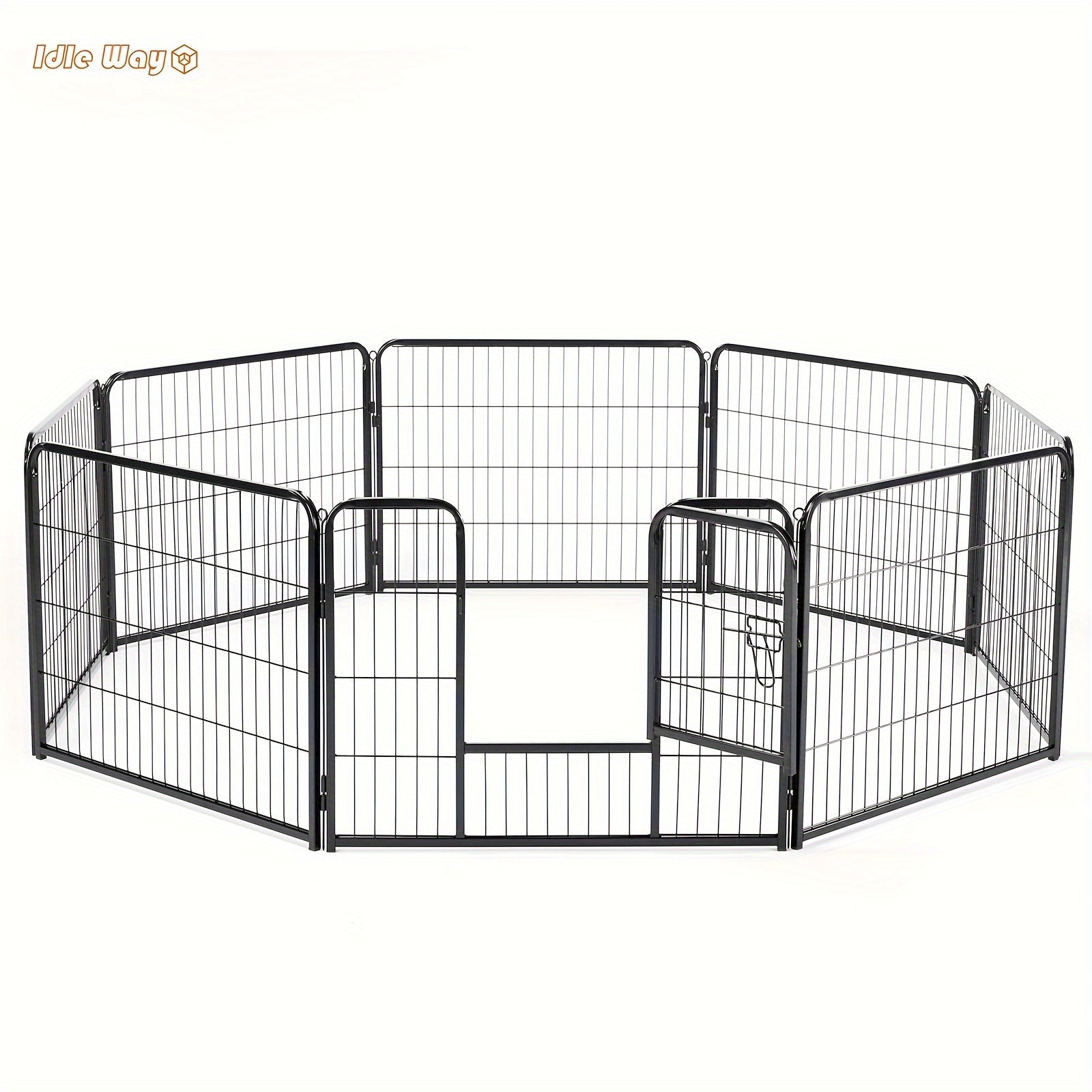 816 Panels DIY Indoor DogPuppy Playpen Metal Dog Kennel with Door for LargeMediumSmall Dogs Fits Various Pet Stressfree and Safe Play Easy to Move  Assemble Indoor  Outdoor Use