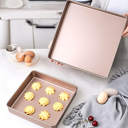 11 Inch Non Stick Square Baking Tray Jelly Roll Oven Baking Tray Cake Roll Towel Roll Square Non Stick Baking Tray Biscuit Nougat Snowflake Puff Pastry Household Oven Mold Square Cake Roll Baking Tray Mold Household Non Stick Nougat Snowflake Pu
