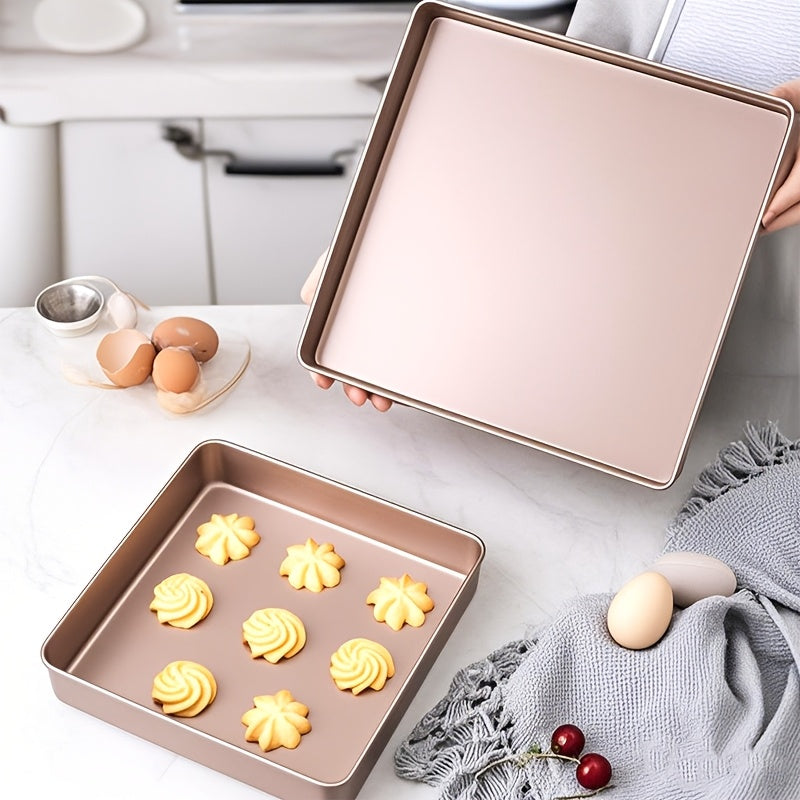 11 Inch Non Stick Square Baking Tray Jelly Roll Oven Baking Tray Cake Roll Towel Roll Square Non Stick Baking Tray Biscuit Nougat Snowflake Puff Pastry Household Oven Mold Square Cake Roll Baking Tray Mold Household Non Stick Nougat Snowflake Pu