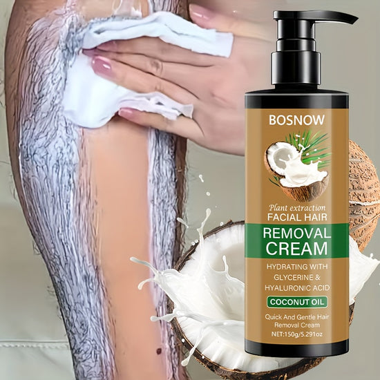 150g Coconut Hair Removal Cream Nonpermanent Hair Removal Painless Hair Removal Hair Removal Clean And Thorough Without Residue 3 Minutes Fast Hair Removal 15 Days Lasting Effect Suitable for Underarms Lips Arms Thighs Body Private Parts Unde