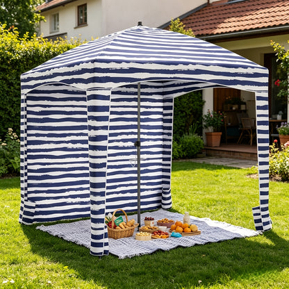 Portable Yard Tent Easy Setup Sun Shelter Canopy Waterproof Outdoor Cabana with Sand Pockets Vent Top And Carry Bag for Travel And Beach Days