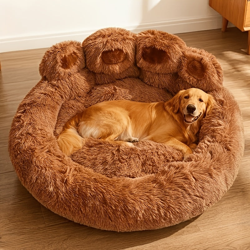 A Bear Paw Pet Bed Suitable for Dogs and Cats a Plush Pet Bed a Cute Warm and Comfortable Soft Round Dog Bed a Nonslip Plush Cat Bed Suitable for Small Medium and Large Dogs and Cats 20242836 INCH