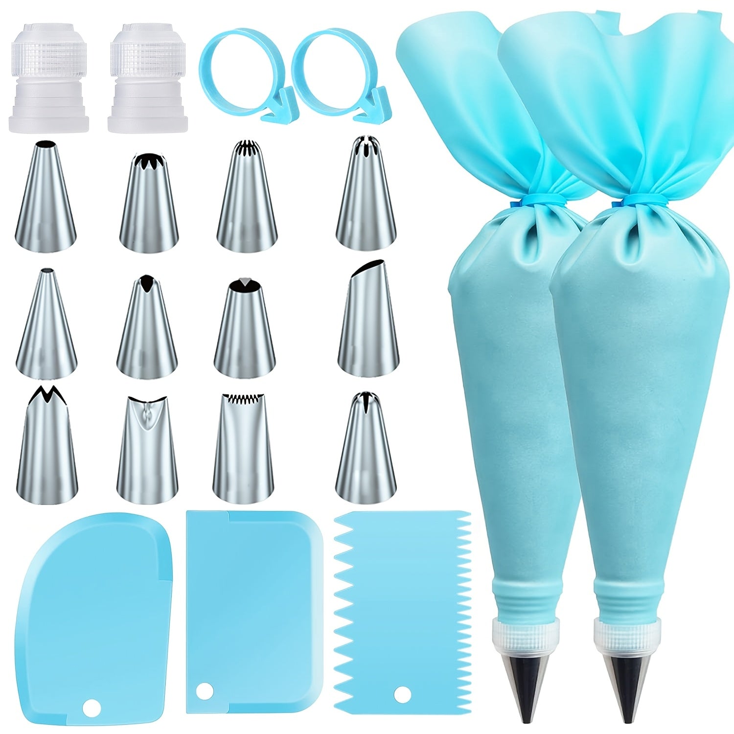 21pcs Set for Cake Decoration Including Baking Tools Molds Piping Bags And Tips