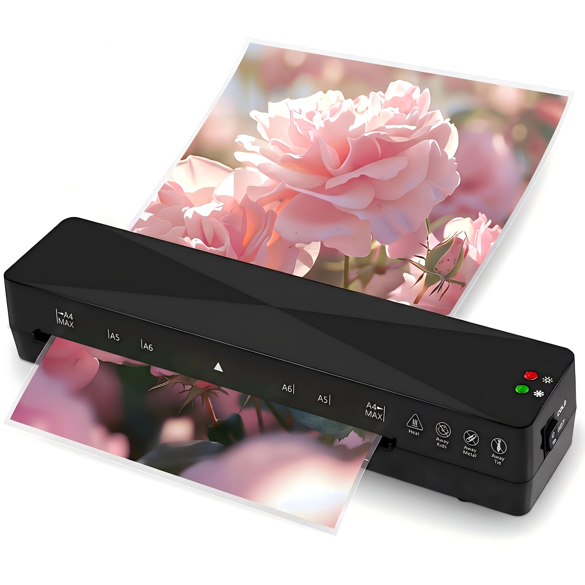 Crenova A4 Laminating Machine Hot And Cold with Fast Warm Technology Thermal Laminator 9 Inch for Home Office School Business Black