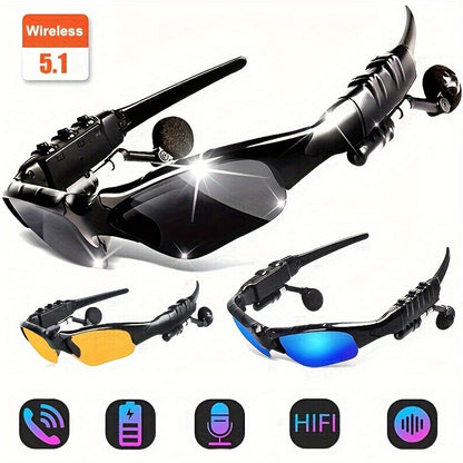 Wireless Glasses 2in 1 Polarized Fashion Glasses Earphone Wireless Headset with Mic BT 54