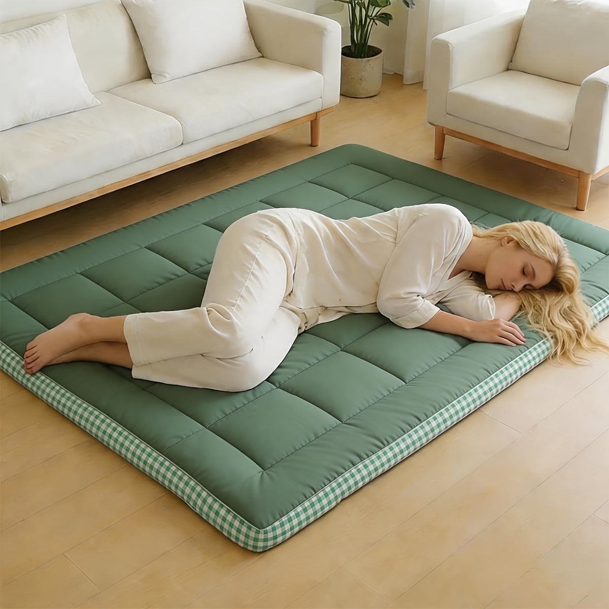 Japanese Plush RollUp Mattress Topper  Suitable for Bed Sofa Bed Dorm  Home Machine Washable Soft Mattress Topper Foldable And Portable Sleeping Pad for ValentineS Day And New Year Gifts