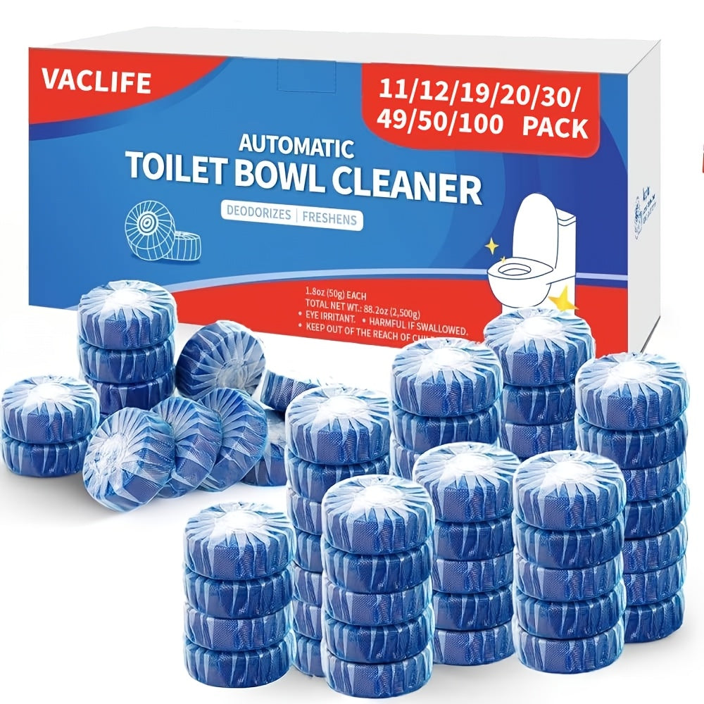 10050493020191211pcs Automatic Toilet Bowl Cleaner Tablets Low Odor for Freshness Ideal for Plastic Surfaces Easy Use for Home Hygiene RV Toilet Cleaning Powerful Toilet Bowl Cleaners for Tough Stains LongLasting Deodorizing