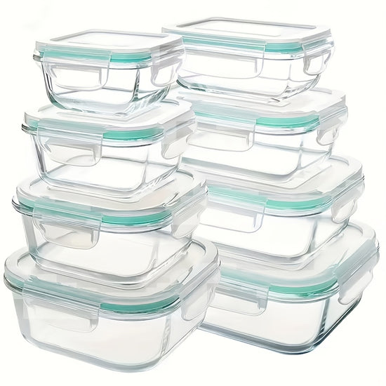 16pcs Airtight Glass Food Storage Containers Outdoor Picnic Lunch Box Microwave Oven  Perfect for Salads Fruits Vegetables And Sandwiches Lunch Box  Airtight Storage  Durable Glass Food Storage Containers 8 Lids And 8 Containers