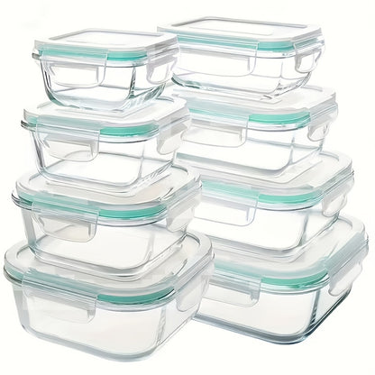 16pcs Airtight Glass Food Storage Containers Outdoor Picnic Lunch Box Microwave Oven  Perfect for Salads Fruits Vegetables And Sandwiches Lunch Box  Airtight Storage  Durable Glass Food Storage Containers 8 Lids And 8 Containers