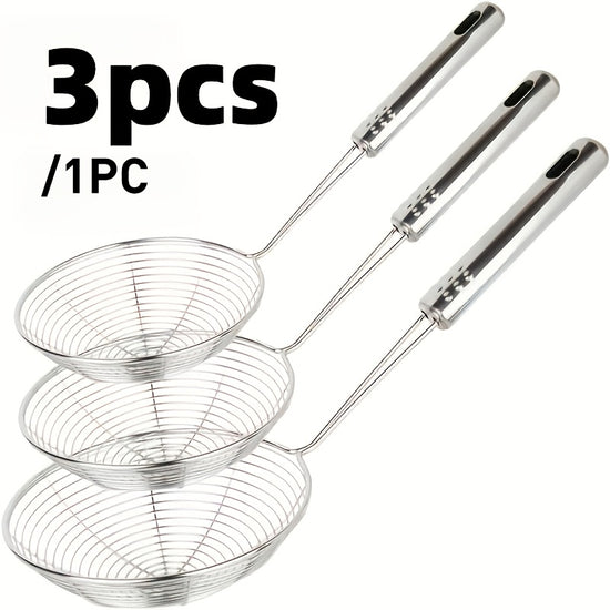 13pcs Stainless Steel Spider Filter Asian Filter Spoon Stainless Steel Wire Separator Spoon With Handle Suitable For Kitchen Fried Food Pasta Spaghetti Noodles 305cm1201 Inches 32cm126 Inches 35cm1378 Inches Filter Spoon