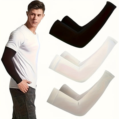 6pcs Cooling Arm Covers  High Elastic And Breathable Polyester Fiber Suitable for Driving Golf Fishing Cycling And Outdoor Sports  Solid Color Elastic Fit