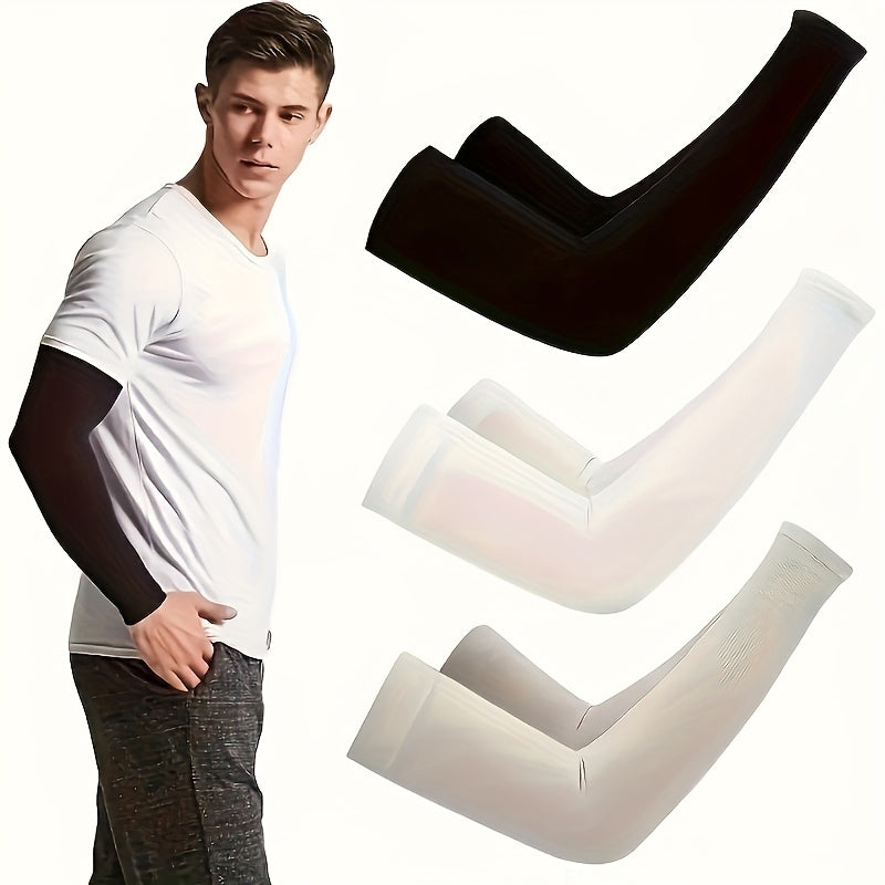6pcs Cooling Arm Covers  High Elastic And Breathable Polyester Fiber Suitable for Driving Golf Fishing Cycling And Outdoor Sports  Solid Color Elastic Fit