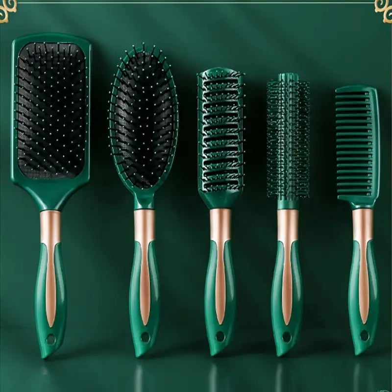 5pcs Hair Comb Set Cushion Comb Comb Curling Brush Womens Smooth Hair CombStatic Comb Scalp Massage Comb