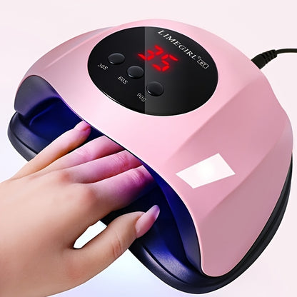 Professional LED Nail Lamp with LCD Display  Sensor Suitable for LED Nail Polish 4 Timer Settings Instant Nail Dryer for Gel Polish Lamp for Home Salon Nail Glue Tool No Adapter Required Gift for DIY