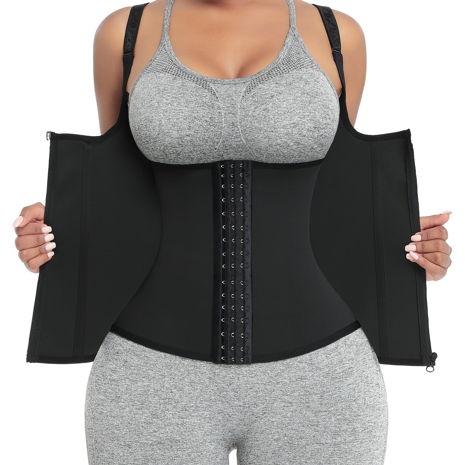FeelinGirl Waist Trainer Corset Vest Steel Bones Body Shaper Cincher Trimmer Tank Top for Women