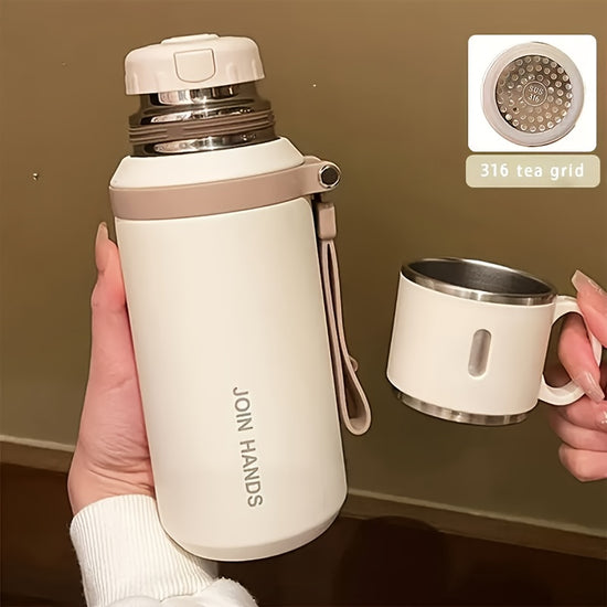 600ml  2029oz DoubleWall Vacuum Insulated Stainless Steel  LeakProof Lid with Handle Suitable for Outdoors Travel Office Gym  HighQuality Insulation  Includes Cleaning Brush