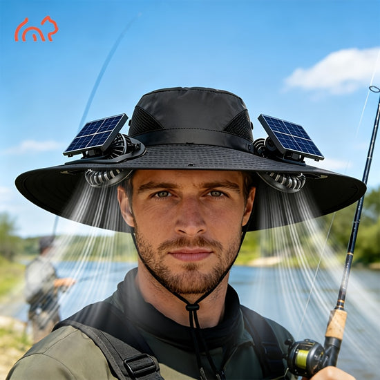 Solar Dual Fan Sun Hat USB Charging Adjustable Strap Cool And Breathable Efficient Battery Life High Air Volume Long Battery Life Guarantee Suitable For Various Outdoor Activities Single Hat Without Fan1 Fan