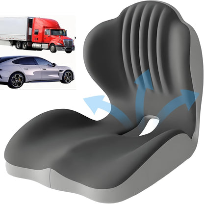 1pc Ergonomic Memory Foam Seat Cushion With Back Support Design Breathable Hollow Structure Comfortable Cushion For Office Chair Car Seat And Long Sitting Unisex Suitable For Daily Use Or Gift