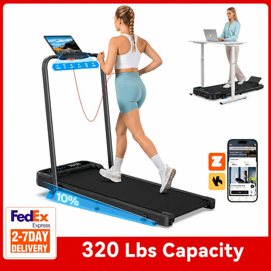 Folding Walking Pad Treadmill with Handle Bar Low Noise Walking Pad Treadmill for Home Small 30 HP Quiet Walking Pad Treadmill with 320 LBS Capacity 0662MPH Remote  LED Display with ZWIFTKINOMAP APP
