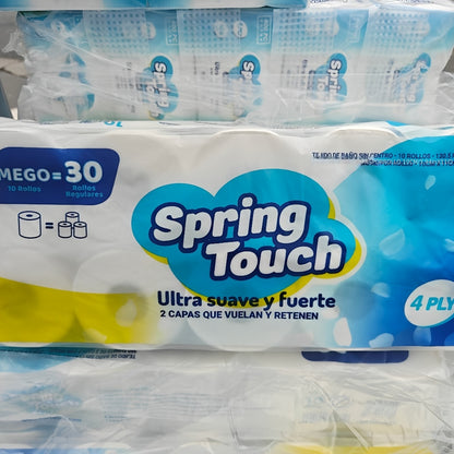 SpringTouh Local 10 Roll Paper Is Super Soft Strong And Soft with 4 Layers 2 Layers Attached Durable Thick And Undyed Paper Which Does Not Drop Crumbs And Is Suitable for Hotels Dining Cars And Offices