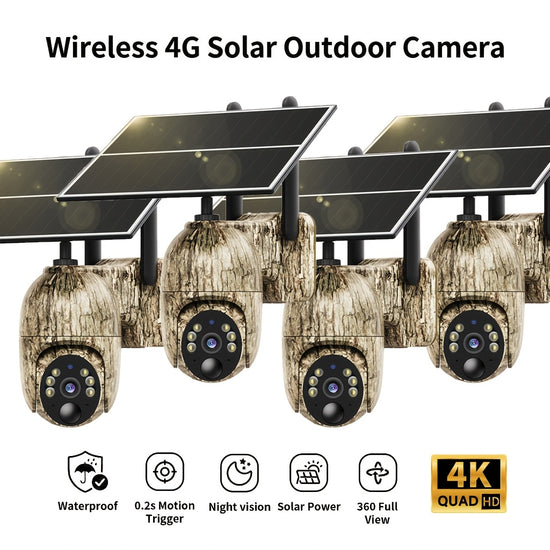 SEHMUA 4G LTE Cellular Solar Security Camera Wireless Outdoor No WiFi Need Solar Powered Camera Hunting  Farm Trail Camera With 360 Live View 4K Night Vision 2Way Audio Waterproof For OffGrid Ranch  Wildlife Monitoring