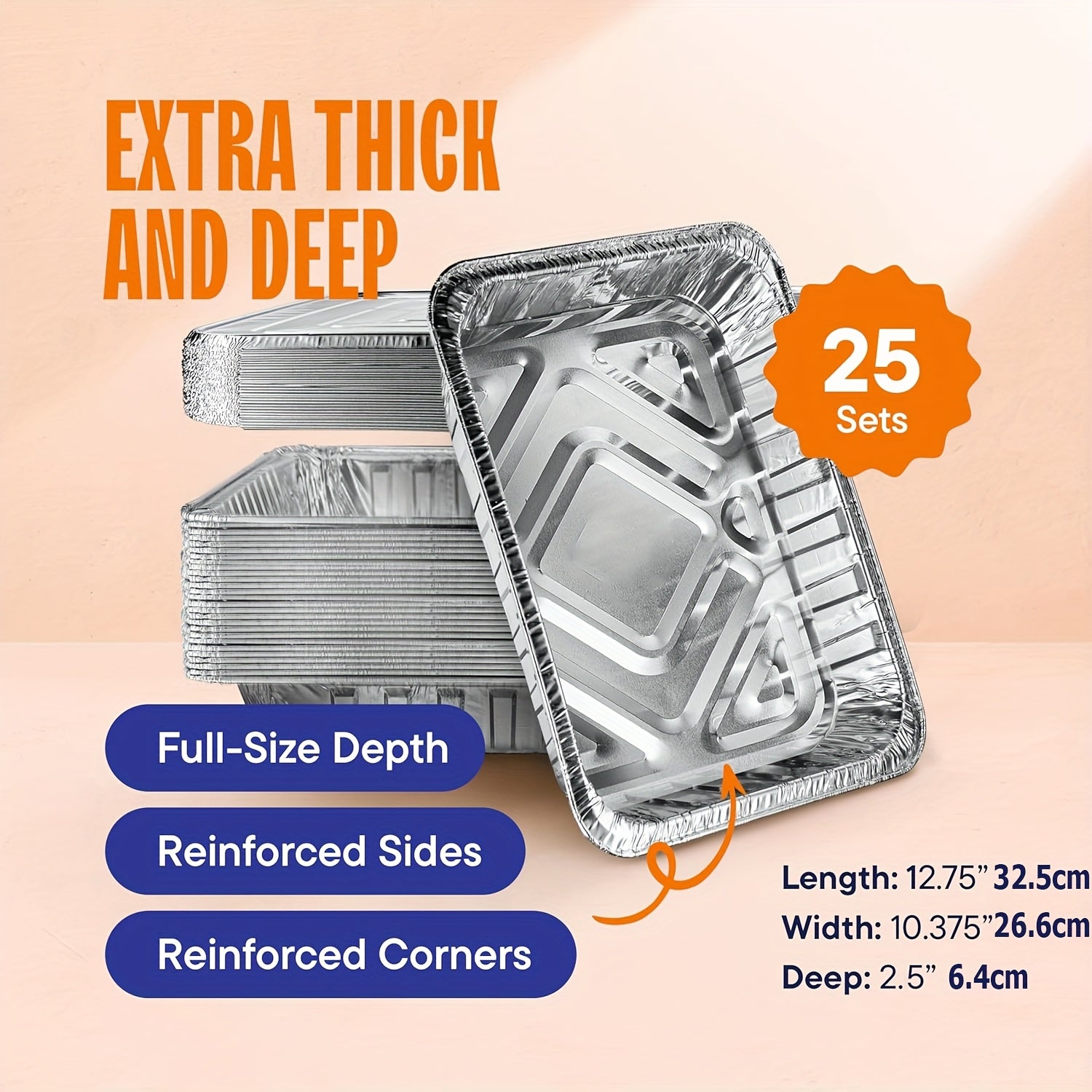 30 Pack or 25 Pack Disposablewith Lids HeavyDuty HalfSize Chafing Pans  9x13 Aluminum Foil Pans Suitable for Roasting Cooking Heating Steam Table  Commercial  Use BBQ Catering Buffets
