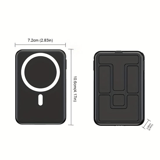 10000mAh Super Fast Charging PD225W Wireless Charging 15W Magnetic Fast Charging Power Bank Mini Builtin 2 Cables Universal Office USB Portable with Stand And Digital Display Battery Level Suitable for Airplane Travel Mobile Phone Universal