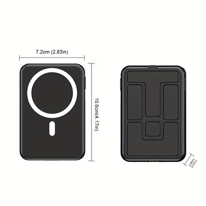 10000mAh Super Fast Charging PD225W Wireless Charging 15W Magnetic Fast Charging Power Bank Mini Builtin 2 Cables Universal Office USB Portable with Stand And Digital Display Battery Level Suitable for Airplane Travel Mobile Phone Universal
