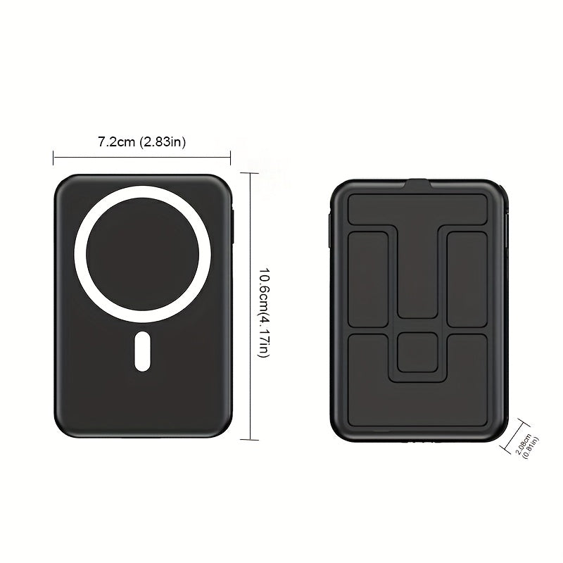 10000mAh Super Fast Charging PD225W Wireless Charging 15W Magnetic Fast Charging Power Bank Mini Builtin 2 Cables Universal Office USB Portable with Stand And Digital Display Battery Level Suitable for Airplane Travel Mobile Phone Universal