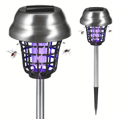 2pcs Solar Bug Zapper Outdoor Mosquito Zapper 2In1 Mosquito Killer Lamp for Patio Backyard Garden Pathway Insect Mosquito Repellent Purple And White Light
