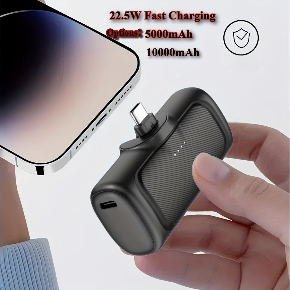 225W Fast Charging 500010000mAh Mini Portable Charger USBC Power Bank Universal Compatibility Dual Power Mode Rechargeable LiPolymer Battery for iPhone 1615 Series  Android Devices