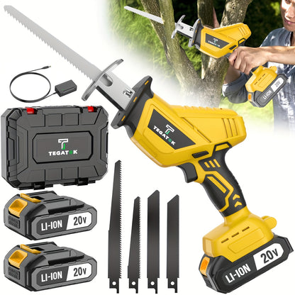 Newly Upgraded Electric Reciprocating Saw Wireless HandSaw with LED Light and Safety Lock Suitable for MultiPurpose Cutting Equipped with 1 Or 2 Battery Replaceable Saw Blades and Tool Box Tools On At a Discount Mens Gift Christmas Gift
