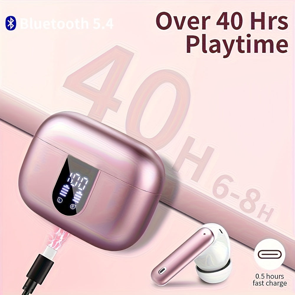 Truly Immersive Wireless Earphones Bluetooth 54 TWS Secure Inear Fit with Passive Noise Isolation Deep Bass  Clear Highs for Musicgamingcalls Advanced ENC Ensures Clear Calls Intuitive Touch Control LED Digital Charging Box with Realtime