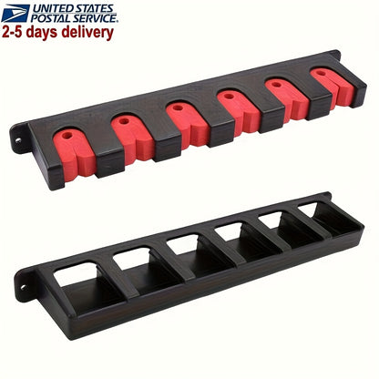 Black ABS Fishing Rod Bracket Wall Mounted HighDensity Foam Grip Storage Box with Multiple Compartments for Garage And Sports Equipment Storage Stylish Storage Box Durable Foam Grip Fishing Rod Bracket Christmas Essentials